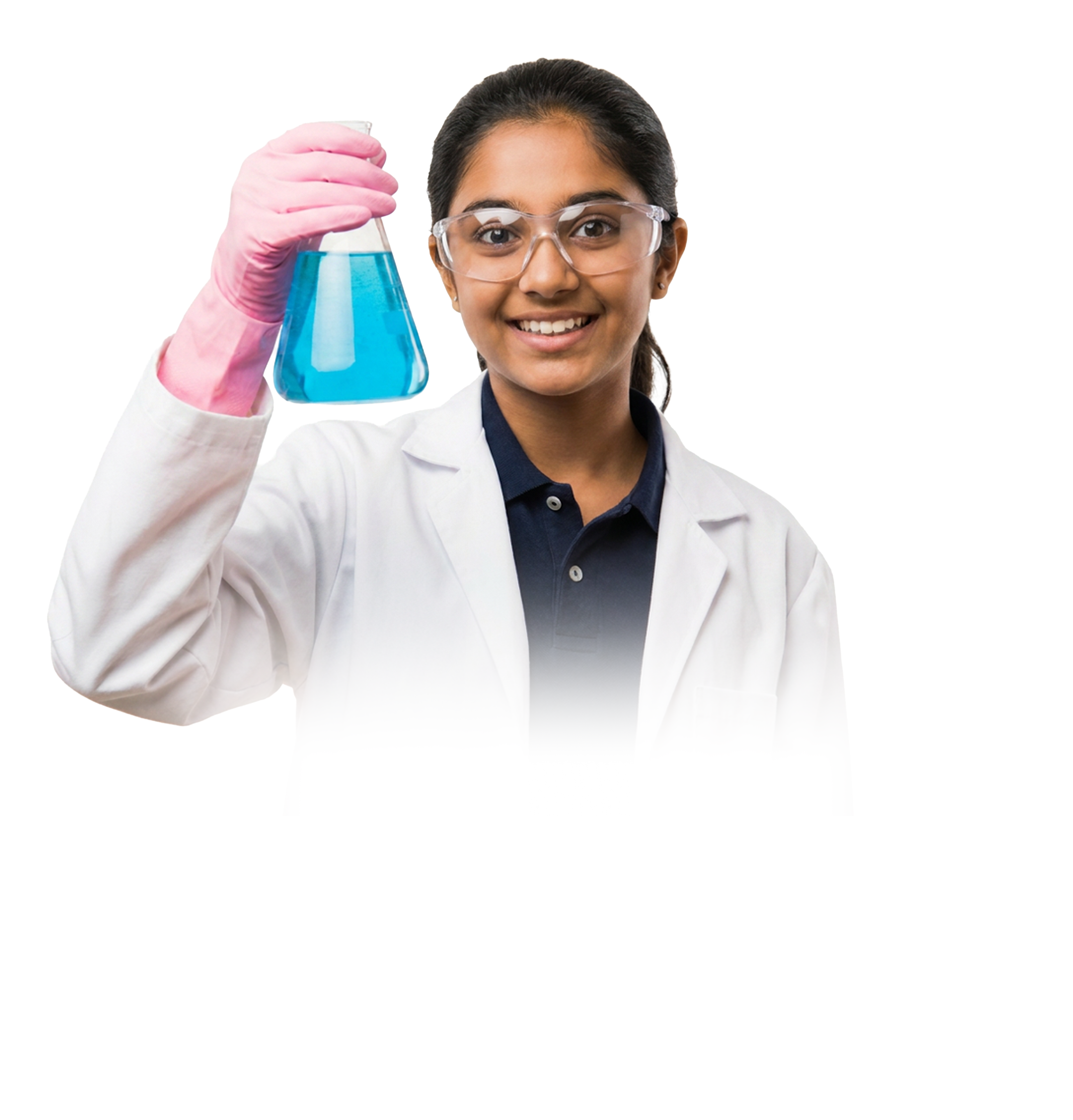 Student performing science experiment